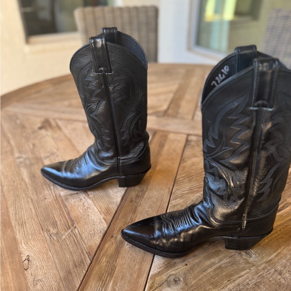 Vtg USA Justin Cowboy Western Leather Women’s Boots - Picture 3 of 7